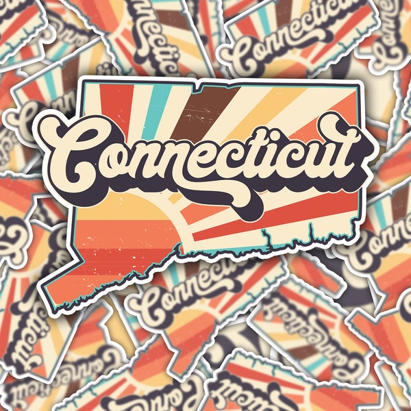 Connecticut retro vinylsticker