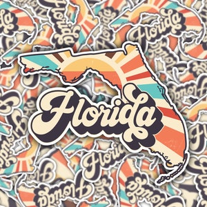 Autocollant rétro en vinyle Florida