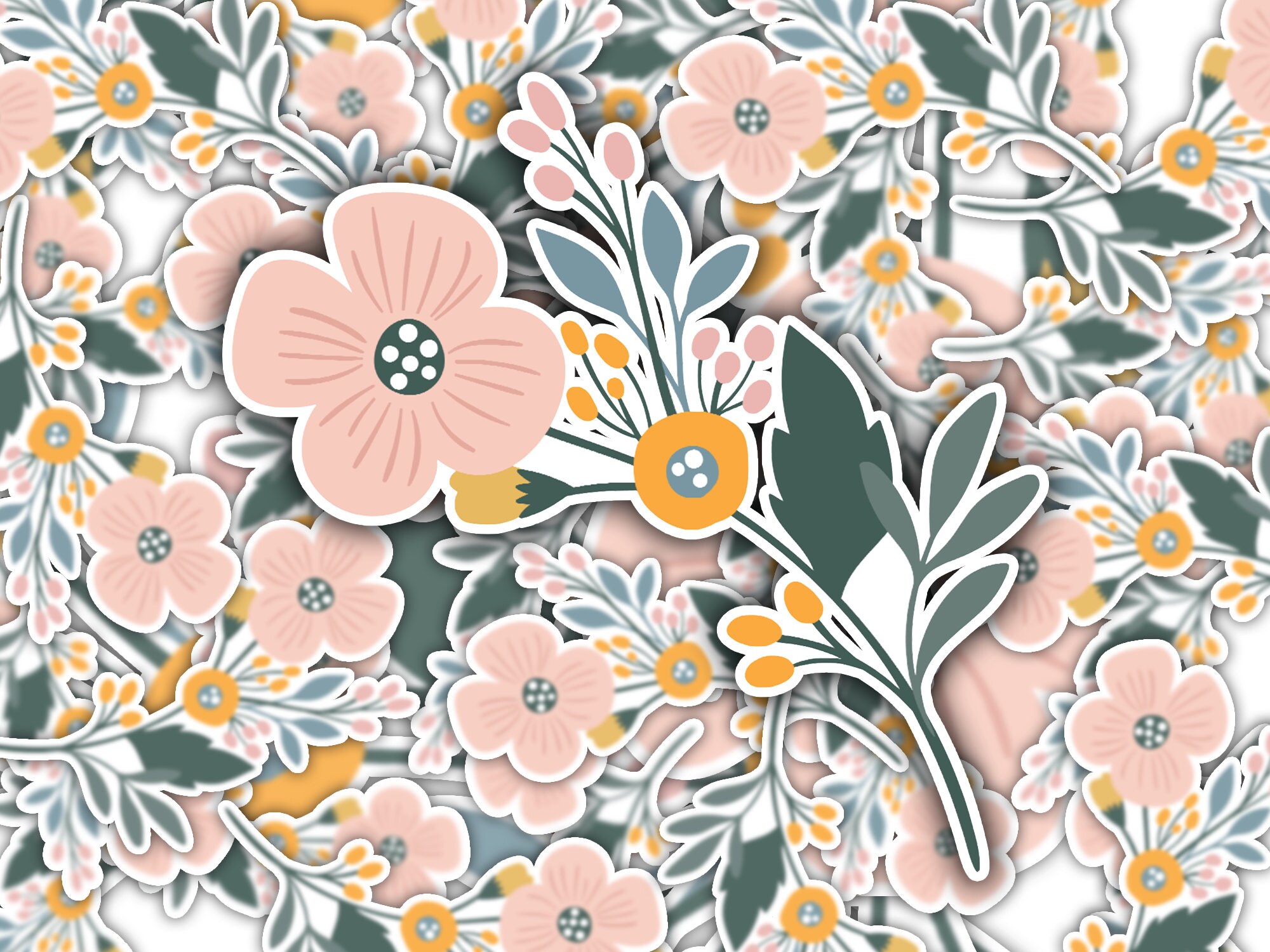Boho Floral Sticker - Etsy