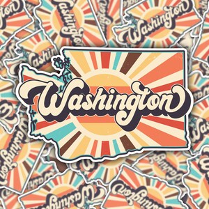 Adesivo de vinil retrô de Washington