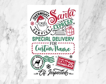 Santa Express speciale levering Kerstcadeausticker