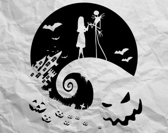 Download Free Nightmare Before Christmas Svg Etsy PSD Mockup Template
