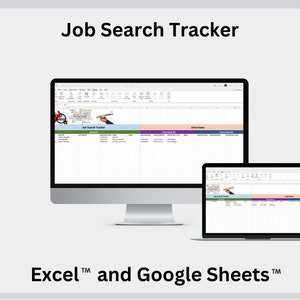 Job Search Tracker Spreadsheet Google Sheets and Excel versions record Job applications and Interviews