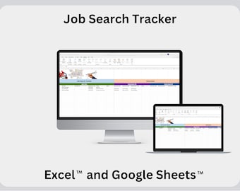 Outil de suivi de la recherche d'emploi : Google Sheets et Excel (téléchargement numérique)