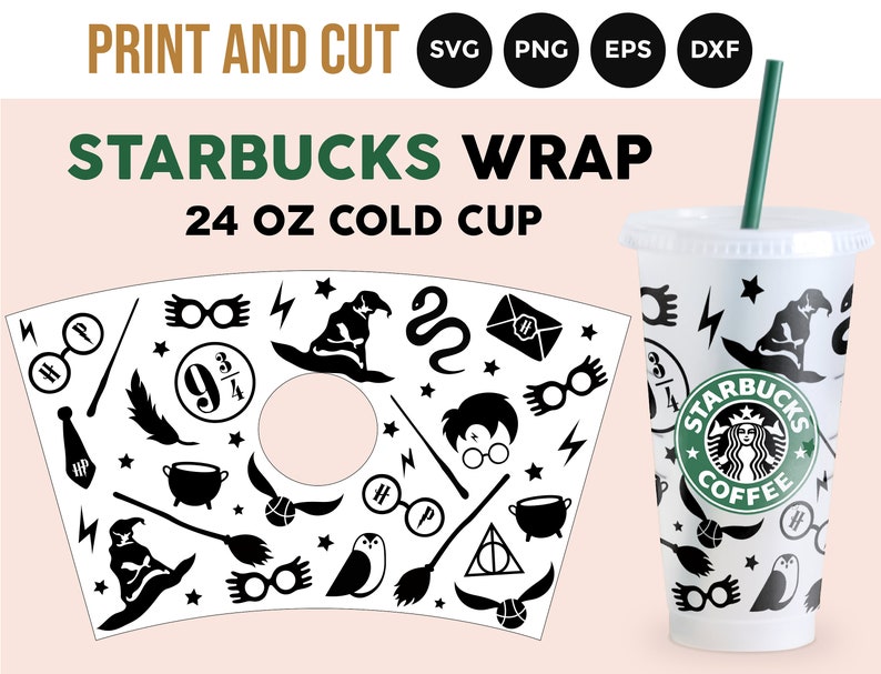 Download Magic Starbucks Cup SVG Full Wrap Starbucks Svg Wizard | Etsy