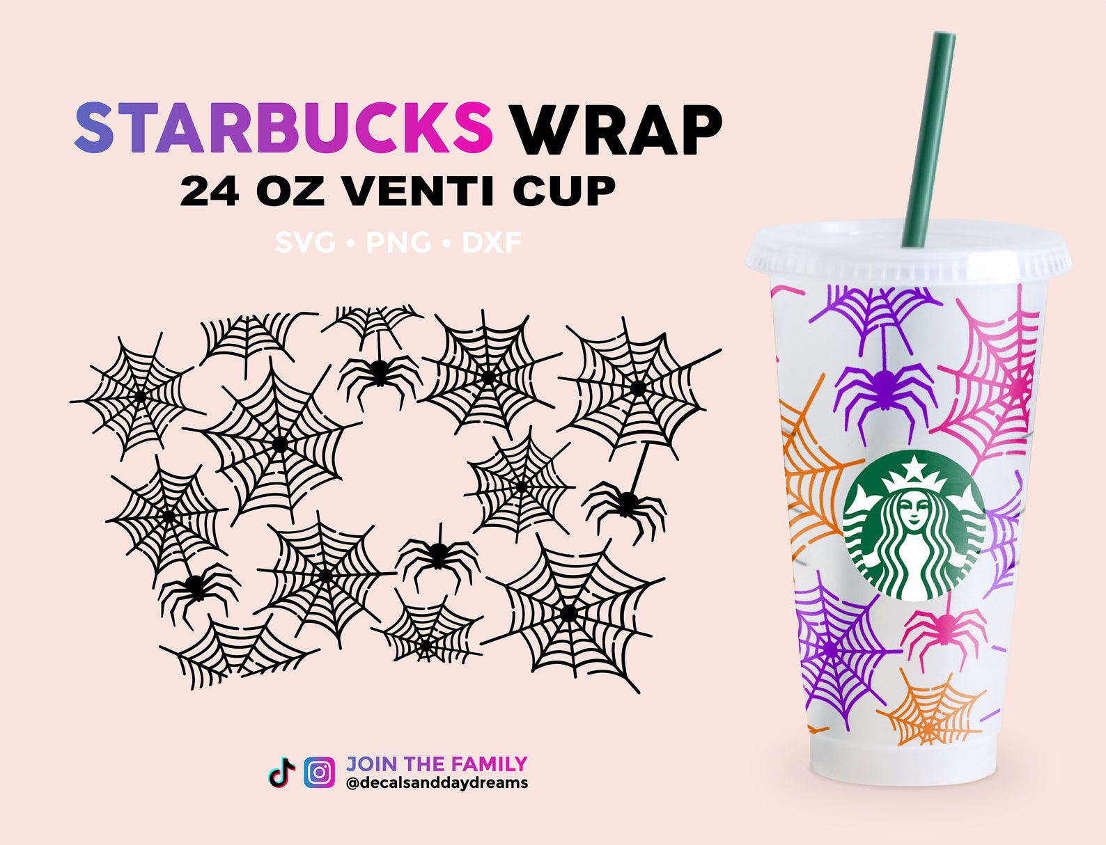 Spider Web Starbucks Cup SVG Ghost Starbucks Svg Halloween 0 - изображение.