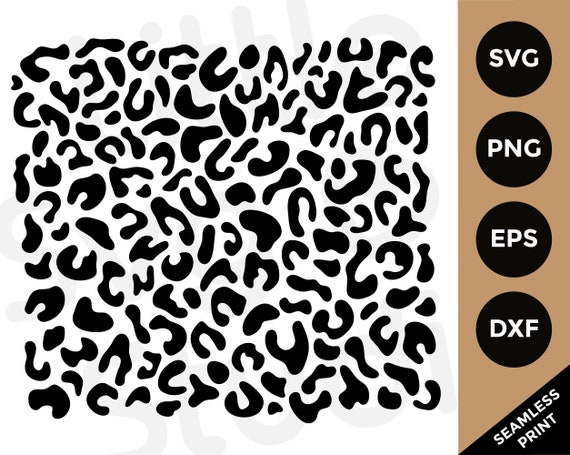 Leopard print SVG Black Seamless Leopard Pattern SVG Animal | Etsy