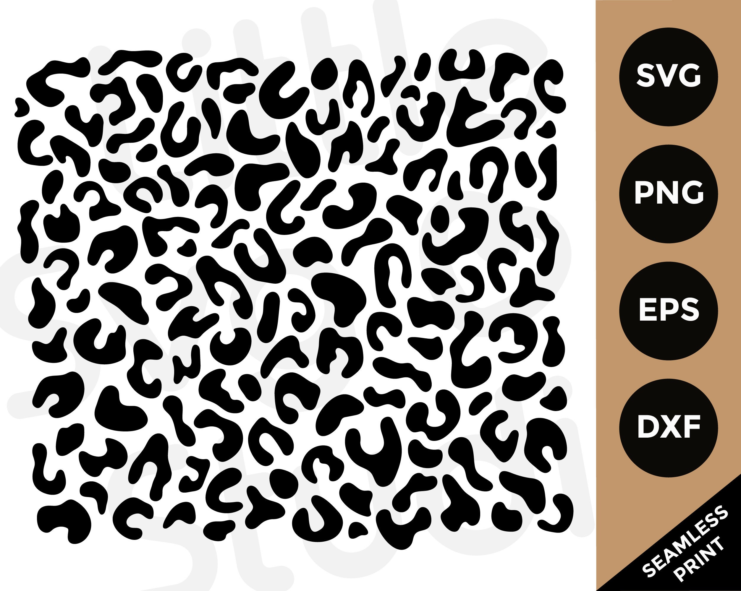 Leopard print SVG Black Seamless Leopard Pattern SVG Animal | Etsy