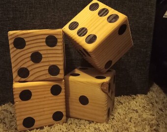 Handmade wooden dice large