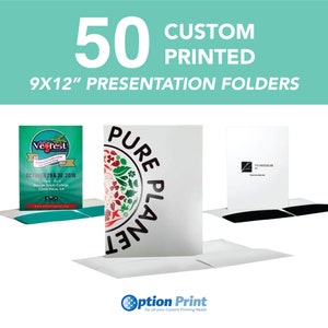 Short Run Folders - 50 9x12&quot; Custom Presentation Folders - Same/Next Day Print & Ship - Free Shipping!