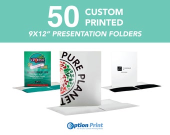 Short Run Folders - 50 9x12" Custom Presentation Folders - Same/Next Day Print & Ship - Free Shipping!