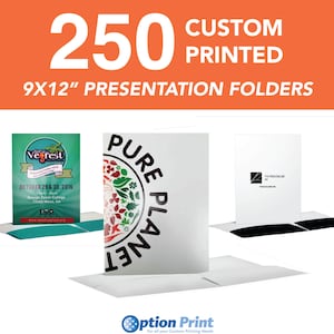 250 9x12&quot; Custom Presentation Folders - Same/Next Day Print & Ship - Free Shipping!