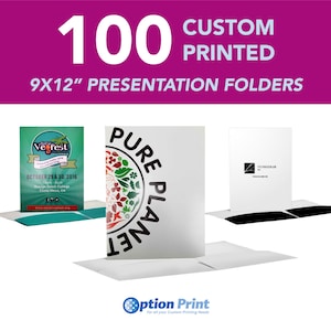 100 Short Run Custom Presentation Folders - Same/Next Day Print & Ship - Free Shipping!