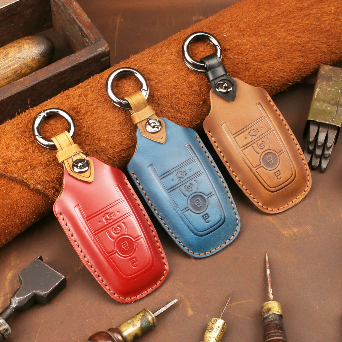 Ford Car Key Case CAR ACCESSORIES Remote Control Package Black Etsy