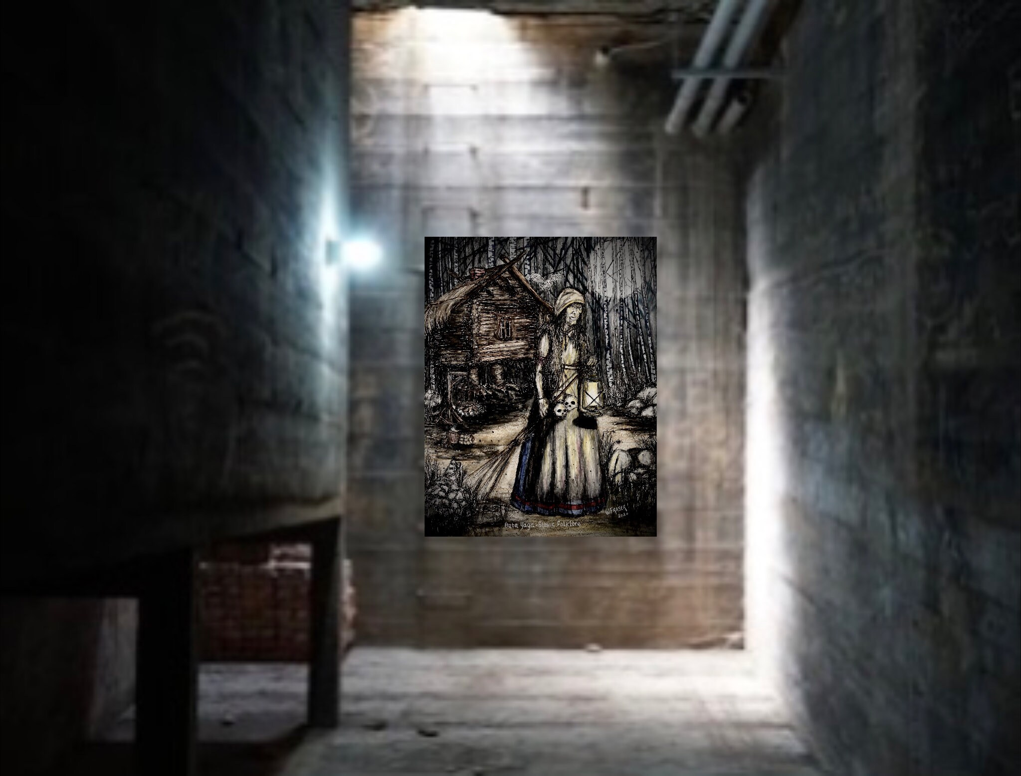 Baba Yaga Slavic Folklore, Mythical Creature Art Digital Download - Etsy