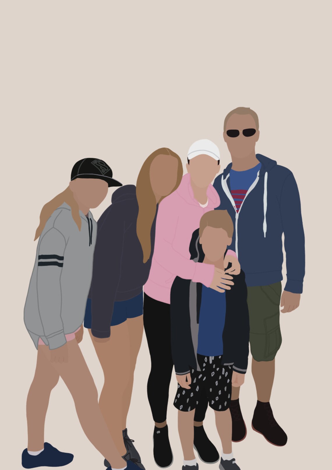 Custom Minimalist Illustration Portraits Digital Etsy