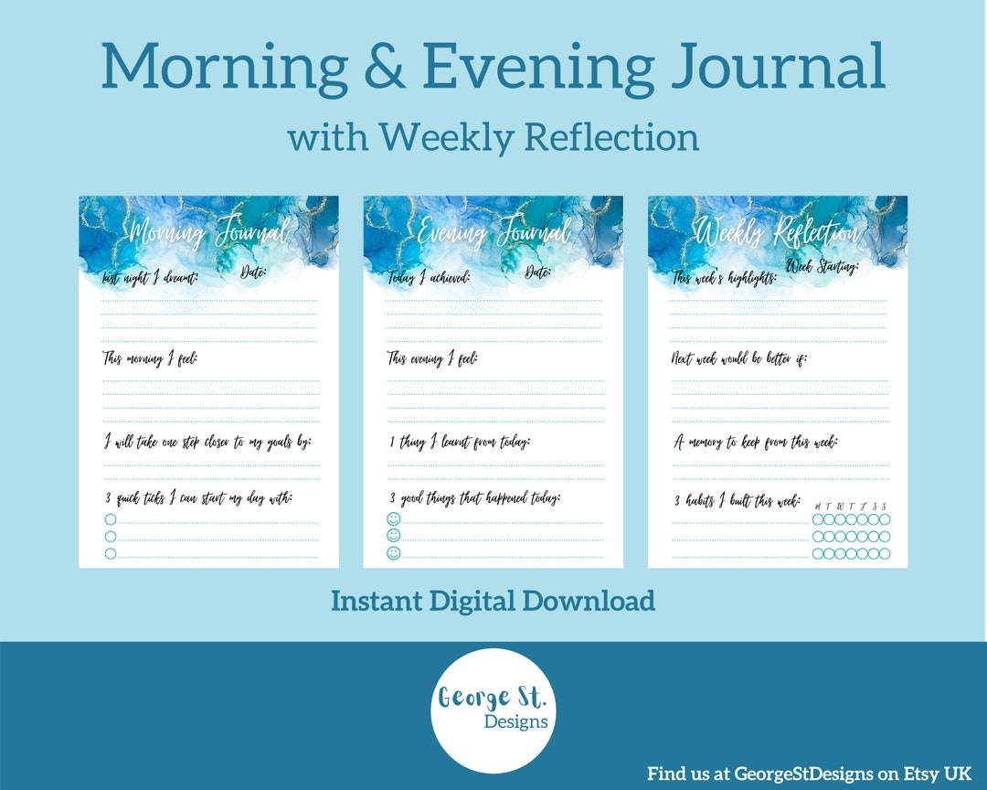 Morning and Evening Journal Printable Weekly Reflection Etsy