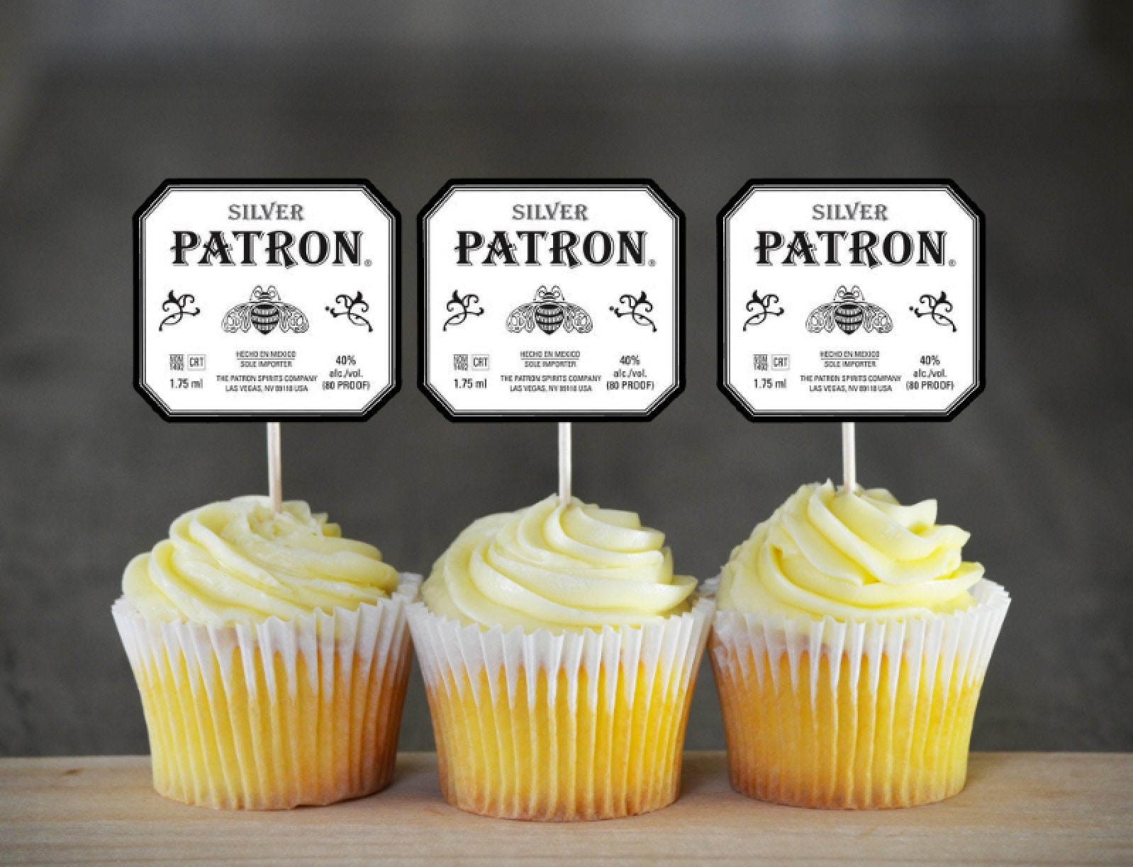 Patron cupcake toppers Tequila tasting Tequila party Patron Etsy