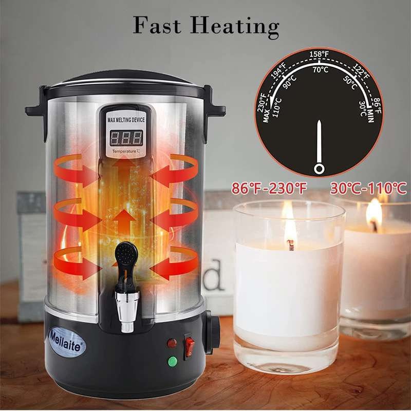 Wax Melter Candle Making 8L Wax Melting Furnace Quick Pour Spout Temp