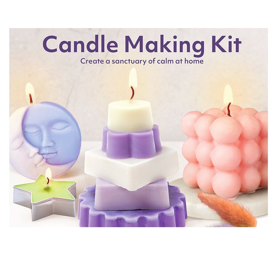 Candle Making Kit DIY Beautiful Candles Easy Steps X4 Shaping Moulds 