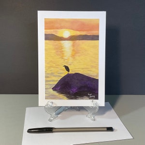 HERON CARDS 5 Card Collection, Photo Prints of Original Art, Mounted on 5x7 Cards, All Occasion Greetings, Could be Framed image 3