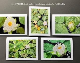 Waterlily Art Card Set: 5 Photo Print Designs, All Occasion Greetings