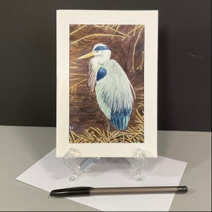 HERON CARDS 5 Card Collection, Photo Prints of Original Art, Mounted on 5x7 Cards, All Occasion Greetings, Could be Framed image 4