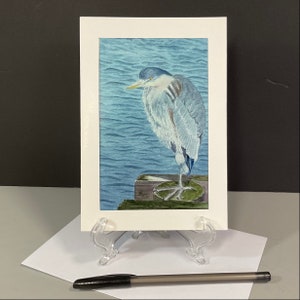 HERON CARDS 5 Card Collection, Photo Prints of Original Art, Mounted on 5x7 Cards, All Occasion Greetings, Could be Framed image 6