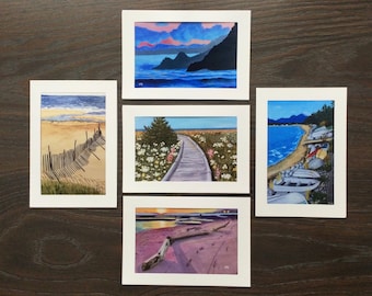 Beach Painting Card Set: Vancouver Island & Cape Breton Art Prints