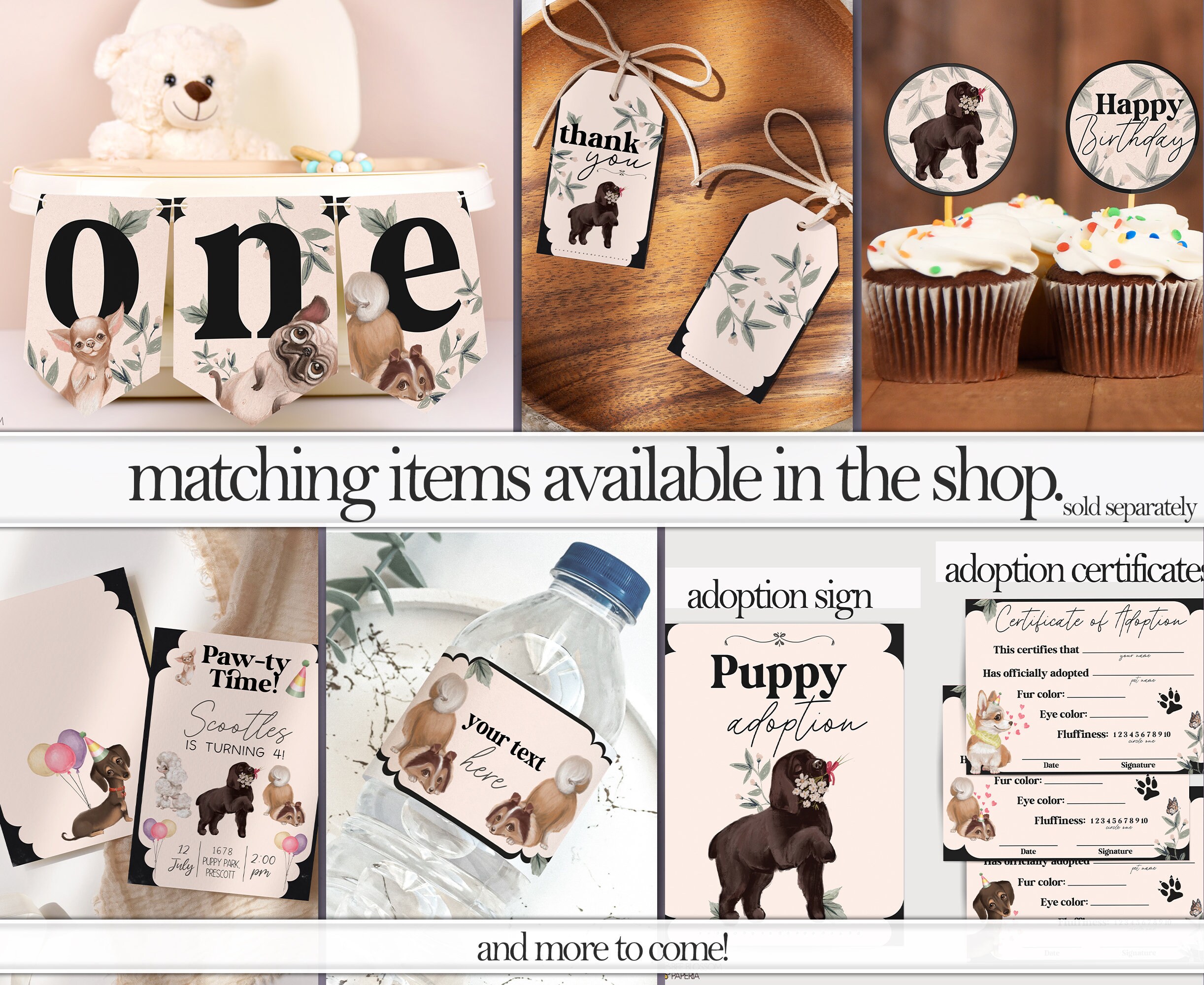 Editable Dog Water Bottle Labels | Dog Birthday Decor | Dog Cake Topper ...