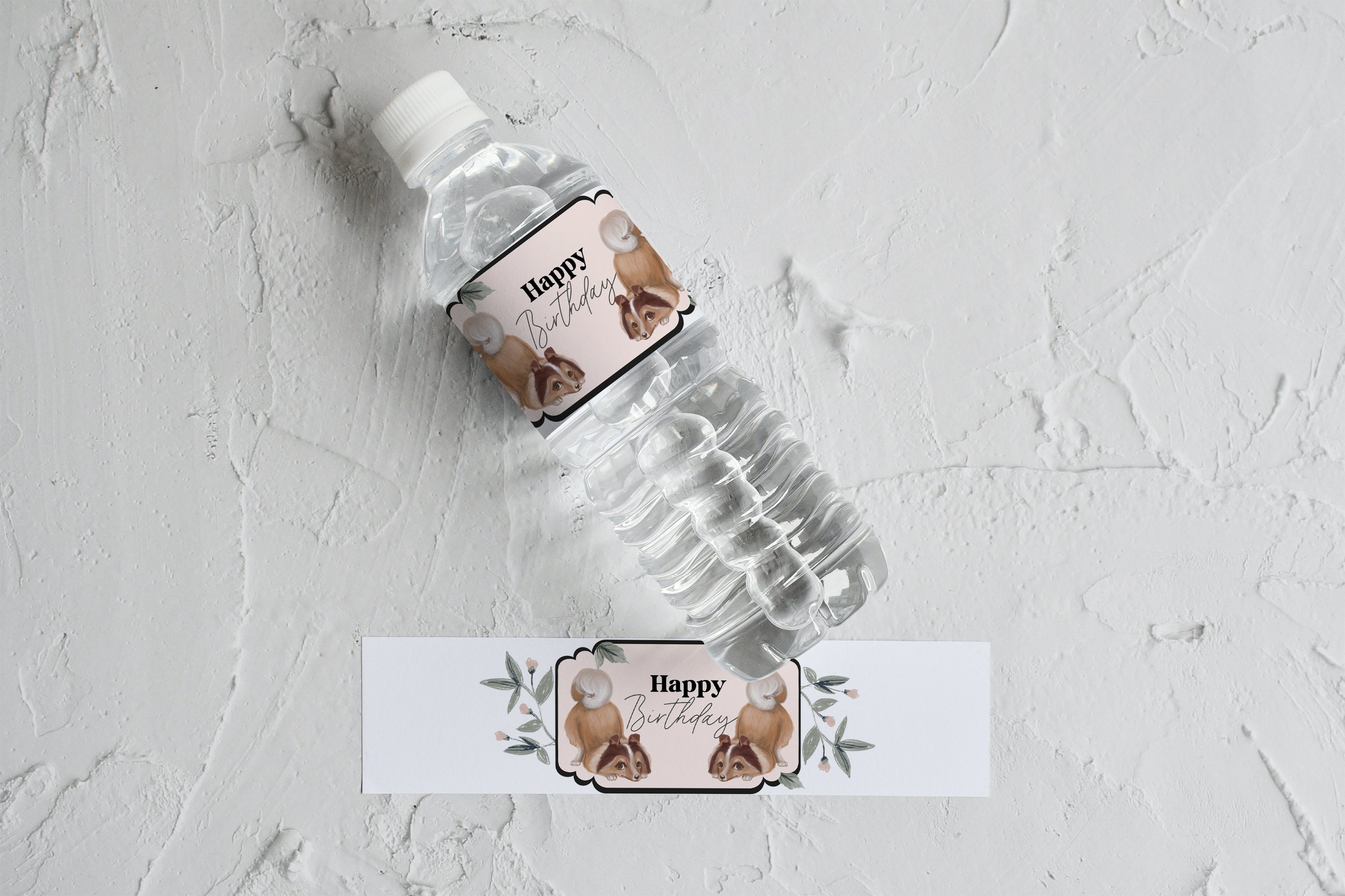 Editable Dog Water Bottle Labels | Dog Birthday Decor | Dog Cake Topper ...