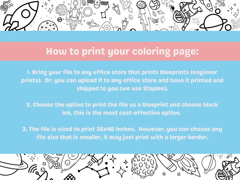 GIANT Coloring Poster Digital Download Trucks Theme up to 36x48 Inches ...