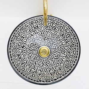 Moroccan sink. Handmade. Moroccan ceramic sink handmade. Moroccan hand painted sink.