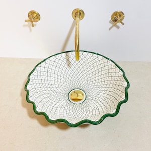 Amazing Moroccan Ceramic sink,handmade bathroom vessel sink,washbasin for bathroom & kitchen,Moroccan sink bowl.handcrafted sink.