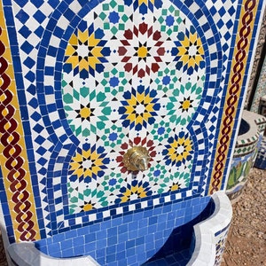 Moroccan mosaic fountain. Mosaic fountain for your garden Or for your interior and exterior. Garden and terrace interior decor. image 8