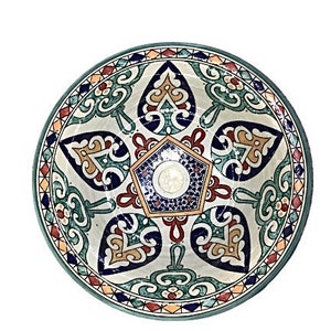 Moroccan handmade ceramic sink. Moroccan basin. Hand painted sink. Moroccan handmade washbasin. Moroccan ceramic sink basin.