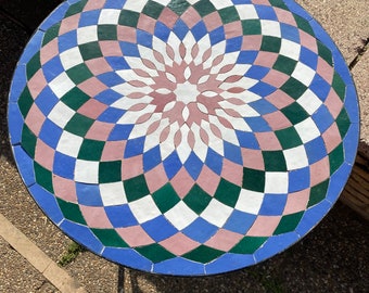 MOSAIC TILE TABLE, Zellige Tile Table, Moroccan Handcrafted Mid Century Art,Deco Glass,Mosaic Tile Coffee Table, Living Room .