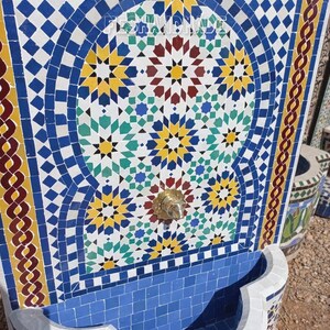 Moroccan mosaic fountain. Mosaic fountain for your garden Or for your interior and exterior. Garden and terrace interior decor. image 5