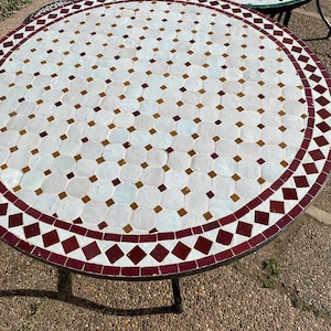 Amazing Moroccan mosaic table, outdoor table, luxury table, handcrafted table, mosaic tile table, zellige table.Bar table .