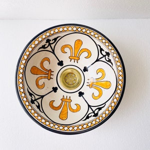 Custom Moroccan ceramic sink,bathroom and kitchen sink,Moroccan mid century modern bathroom sink,handmade ceramic sink,vanity sink .
