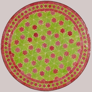 Amazing Moroccan mosaic table, outdoor table, luxury round table, handcrafted table, mosaic tile table, zellige table.