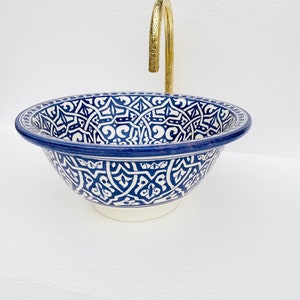 Custom Moroccan ceramic sink,bathroom and kitchen sink,Moroccan mid century modern bathroom sink,handmade ceramic sink,vanity sink.