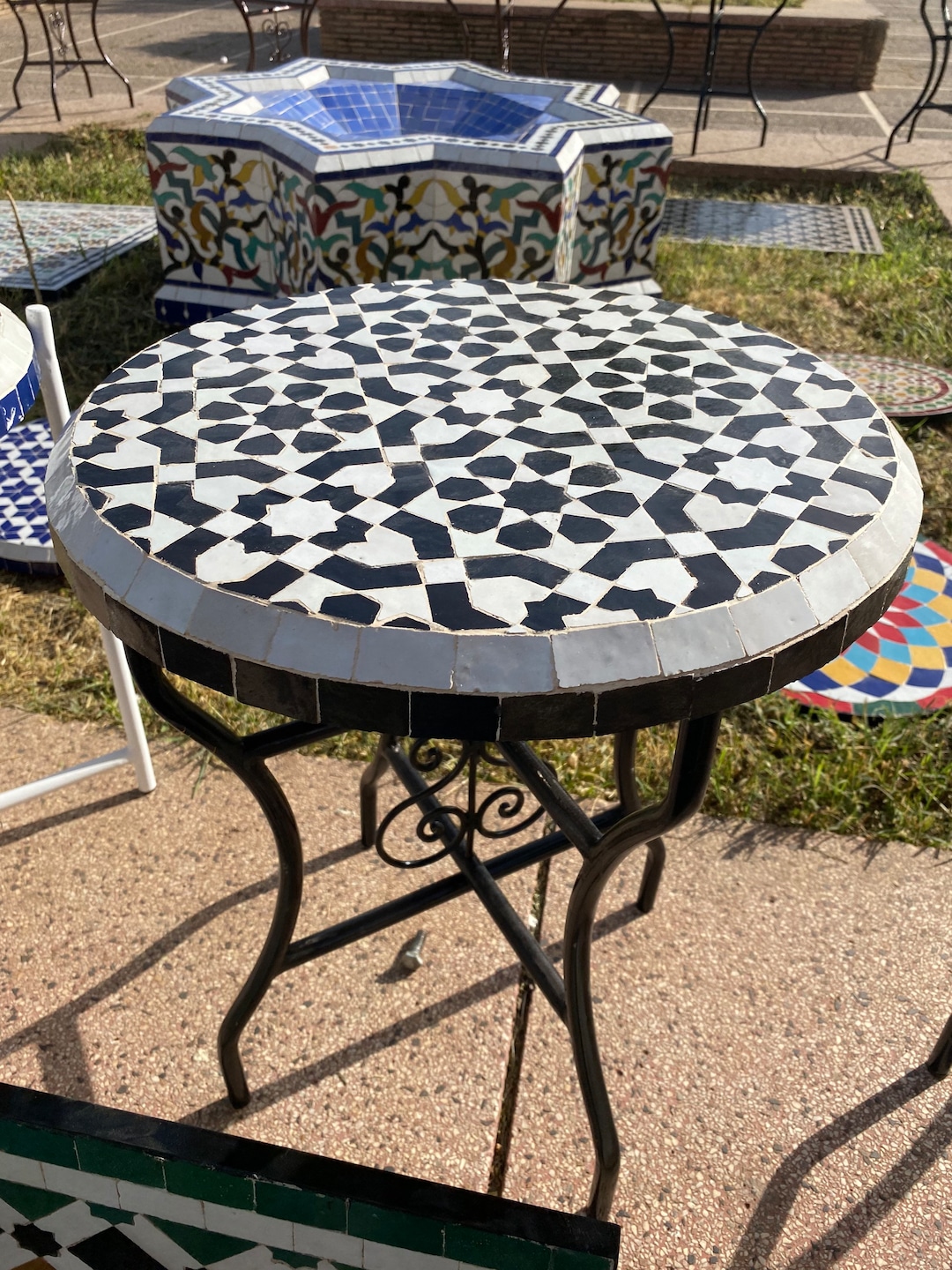 【シシャモ】natural mosaic living table 90等 Coleman コールマン(Coleman) テーブル ナチュラルモザイク