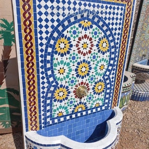 Moroccan mosaic fountain. Mosaic fountain for your garden Or for your interior and exterior. Garden and terrace interior decor. image 4
