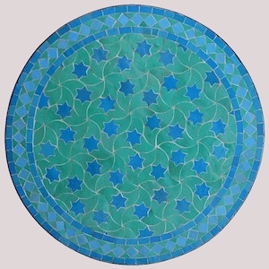 Amazing Moroccan mosaic table, outdoor table, luxury round table, handcrafted table, mosaic tile table, zellige table.