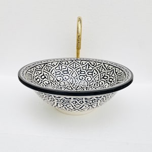 Custom Moroccan ceramic sink,bathroom and kitchen sink,Moroccan mid century modern bathroom sink,handmade ceramic sink,vanity sink .