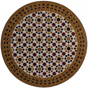 Amazing Moroccan mosaic table, outdoor table, luxury round table, handcrafted table, mosaic tile table, zellige table.