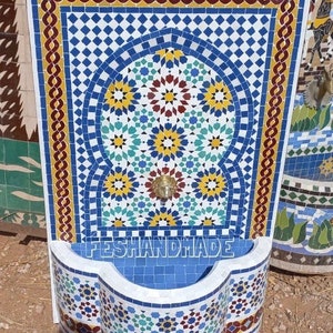 Moroccan mosaic fountain. Mosaic fountain for your garden Or for your interior and exterior. Garden and terrace interior decor. image 6