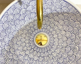 Ceramic sink .basin sink, MOROCCAN Mid Century Modern Bathroom Sink,Ceramic Washbasin,Handmade Ceramic Sink,Vanity Sink,Countertop Basin .