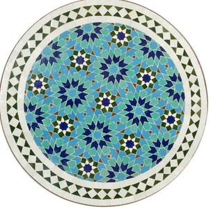 Amazing Moroccan mosaic table, outdoor table, luxury round table, handcrafted table, mosaic tile table, zellige table.